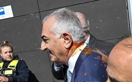 تقاصيل حادثة رش رضا بهلوي بسائل أحمر وسط الشارع في برلين