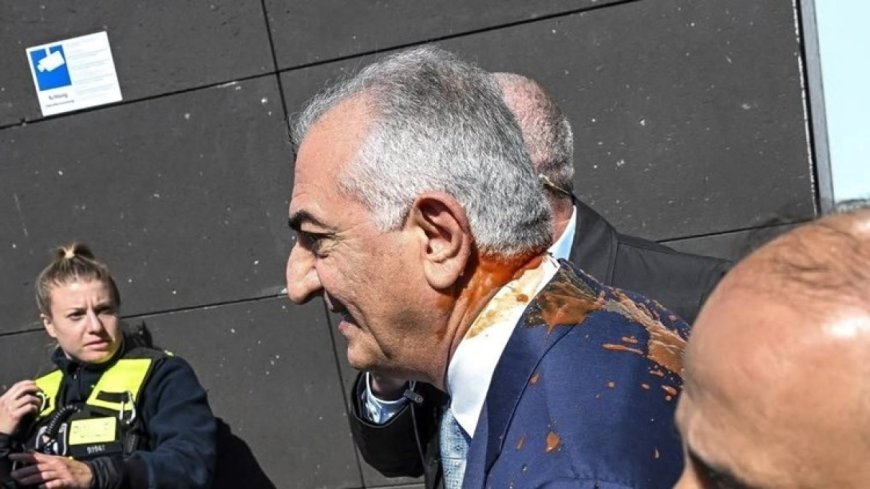 تقاصيل حادثة رش رضا بهلوي بسائل أحمر وسط الشارع في برلين