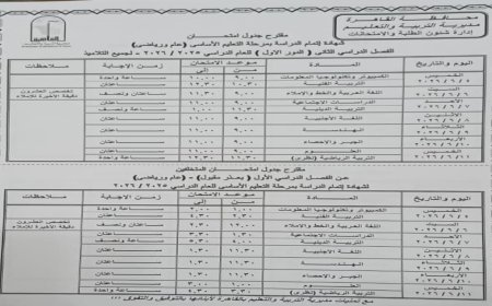 جدول امتحانات الشهادة الإعدادية 2026 في القاهرة.. هذه المواعيد الكاملة