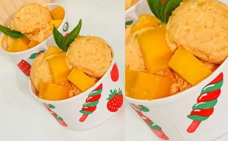 طريقة عمل آيس كريم مانجو صحي وسهل ولذيذ بالمنزل