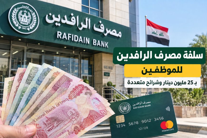 مفاجأة الـ25 مليون دينار.. سلفة مصرف الرافدين للموظفين