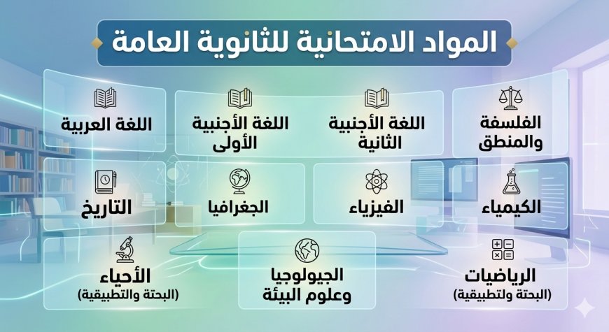 المواد الامتحانية في الثانوية العامة