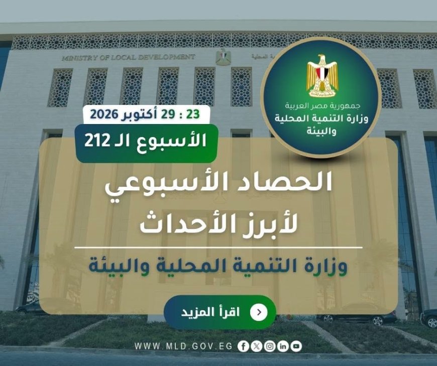 التنمية المحلية والبيئة تستعرض حصاد أنشطتها خلال أسبوع.. تفاصيل